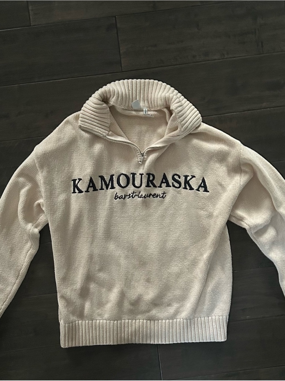 Simons Women's Cream Half-Zip Sweater